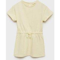 Mango Younger Girls Jersey Short Sleeve Dress - Light Yellow