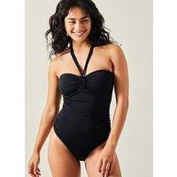 Accessorize Halter Bandeau Shaping Swimsuit - Black