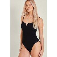 Accessorize V-Front Shaping Swimsuit - Black