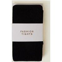 Accessorize Ribbed Tights - Black