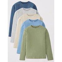 V By Very Boys Long Sleeve 5 Pack Long-Sleeved T-Shirts - Multi