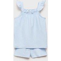 Mango Younger Girls Stripe Shorty Pyjamas - Blue