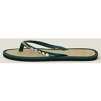 Accessorize Moonstone Beaded Seagrass Sandal - Green