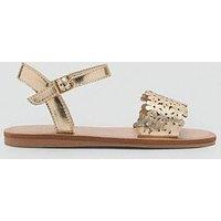 Mango Younger Girls Metallic Flower Sandals - Gold