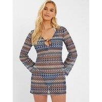 Accessorize Crochet Mini Cover Up - Blue