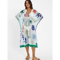 Accessorize Placement Square Kaftan - Ivory