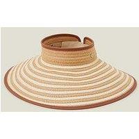Accessorize Large Stripe Visor - Tan