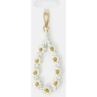 Accessorize Macrame Daisy Phone Wrist Strap - Cream