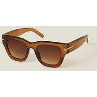 Accessorize Chunky Square Sunglasses - Brown