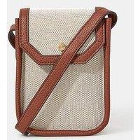 Accessorize Canvas Mix Phone Bag - Natural