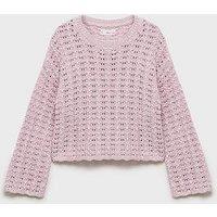 Mango Girls Crochet Jumper - Light Purple