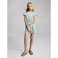 Mango Girls Open Back Playsuit - Green
