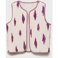 Mango Girls Printed Waistcoat - Pink
