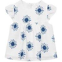 Mango Younger Girls Sol Co-Ord Blouse - White/Blue