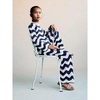 Mango Girls Crochet Zig Zag Co-Ord Trousers - Blue