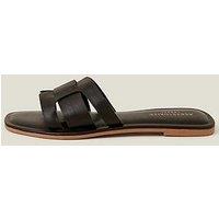 Accessorize Leather Cut-Out Sliders - Chocolate - Brown