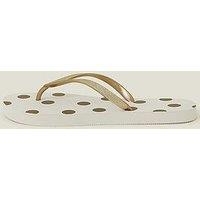 Accessorize Metallic Polka Dot Flip Flops - Gold