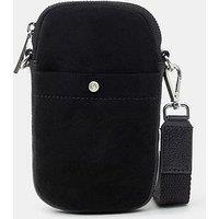Accessorize Leather Phone Cross-Body Bag - Black