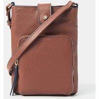 Accessorize Leather Pouch Phone Bag - Tan - Brown