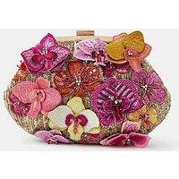 Accessorize Beaded Floral Clutch Bag - Multi