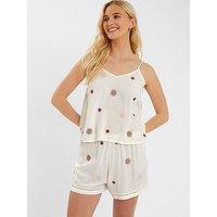 Accessorize Suns Embroidered Vest Set - Ivory