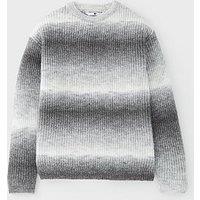 V By Very Boys Drop Shoulder Ombre Knitted Jumper - Grey