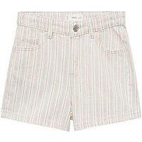 Mango Girls Stripe Denim Shorts - Cream