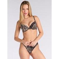 Boux Avenue Boux Avenue Pantera Double Boost Bikini Top - Black Mix