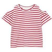 Mango Girls Stripe Short Sleeve T-Shirt - Red/White