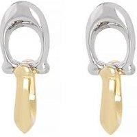 Coach Signature C Drop Earrings - Silver/Gold