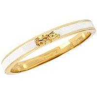Coach Horse & Carriage Enamel Hinged Bangle Bracelet - Gold
