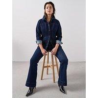 The Very Collection Curve Seam Detail Denim Jacket - Dark Wash