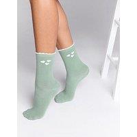 Boux Avenue Heart Print Pack Of 2 Ankle Socks - Pistachio
