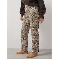 V By Very Curve Straight Leg Jean - Animal Print