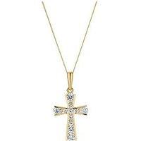 H. Samuel 9Ct Yellow Gold Necklace. 16 Inch Necklace With Crucifix Pendant