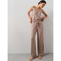 The Very Collection Vest And Straight Leg Rib Soft Touch Pyjama Set - Brown