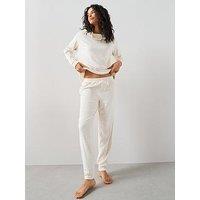 The Very Collection Soft Touch Cowl Neck And Jogger Loungewear Set - Cream