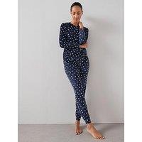 The Very Collection Heart Print Velour Jogger Pj Set Set