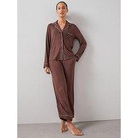 The Very Collection Jersey Revere Pj Set - Brown
