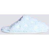 Boux Avenue Bow Embroidered Slipper Mule - Powder Blue