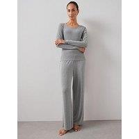 The Very Collection Glitter Slouch Ls Top And Wide Leg Pj Set - Grey