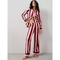 The Very Collection Stripe Fleece Revere Pj Set - Pink