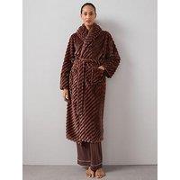 The Very Collection Textured Dressing Gown - Brown