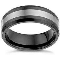 H. Samuel Mens Wedding Band. Tungsten & Black Ceramic Ring