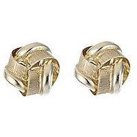 H. Samuel 9Ct Yellow Gold Earrings. Textured Polished Knot Stud 6Mm Earrings.