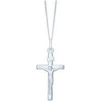 H. Samuel Silver Necklace. Crucifix Pendant 18 Inch Necklace