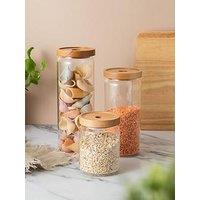 Kitchencraft Idilica Set Of 3 Glass Storage Jars