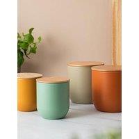 Kitchencraft Idilica Set Of 4 Metal Storage Canisters