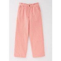 V By Very Girls Cord Paperbag Waist Wide Leg Trouser - Pink
