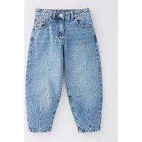 V By Very Girls Barrell Leg Jeans - Mid Wash